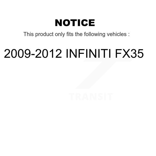 Front Semi-Metallic Rear Ceramic Pad & Coated Brake Rotor Kit For 2009-2012 INFINITI FX35